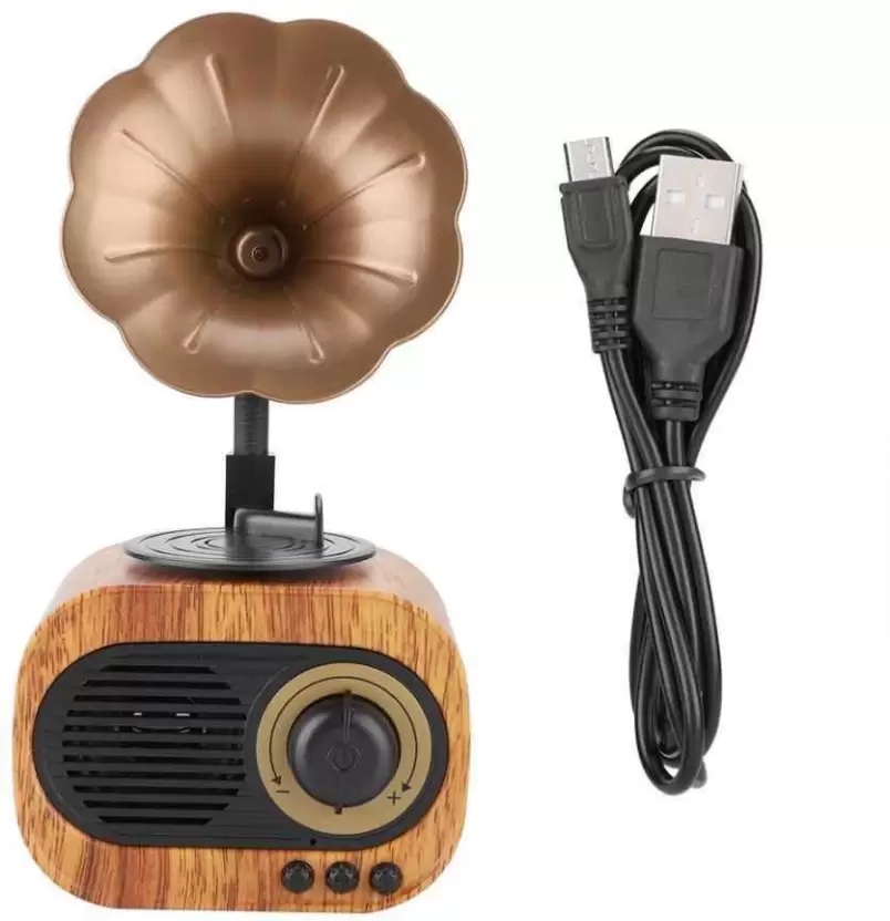 mini gramofon mali radio retro dizajn u drvenom stilu