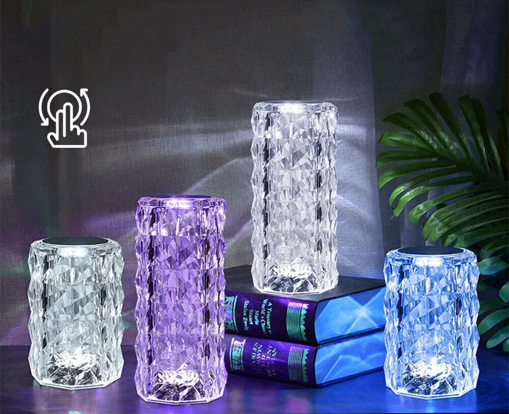 Crystal LED lampa za stolne led u boji sa daljinskim upravljačem