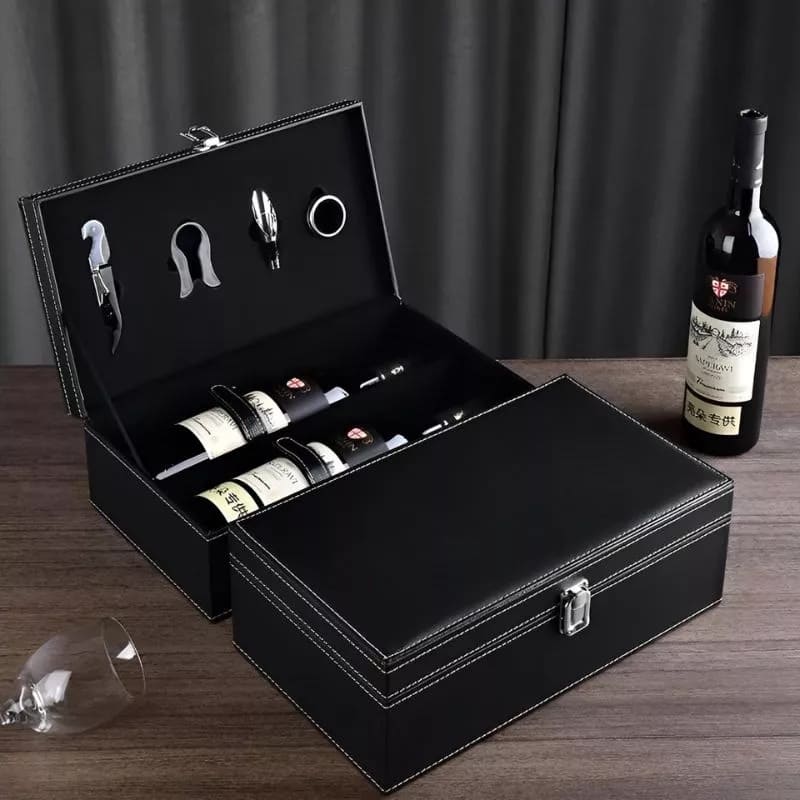 vinski pribor box set poklon kožna ambalaža luksuzne korpe