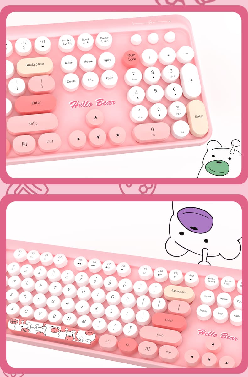 roza tastatura hello kitty dizajn set miš stylova