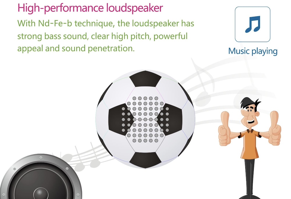 Zvučnik za mini fudbalsku loptu za mobilni pametni računar