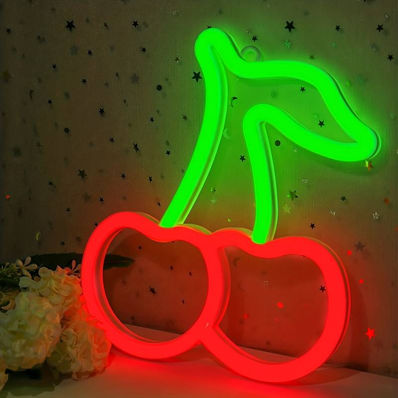 trešnja svjetlo logo neonski znak led trešnje