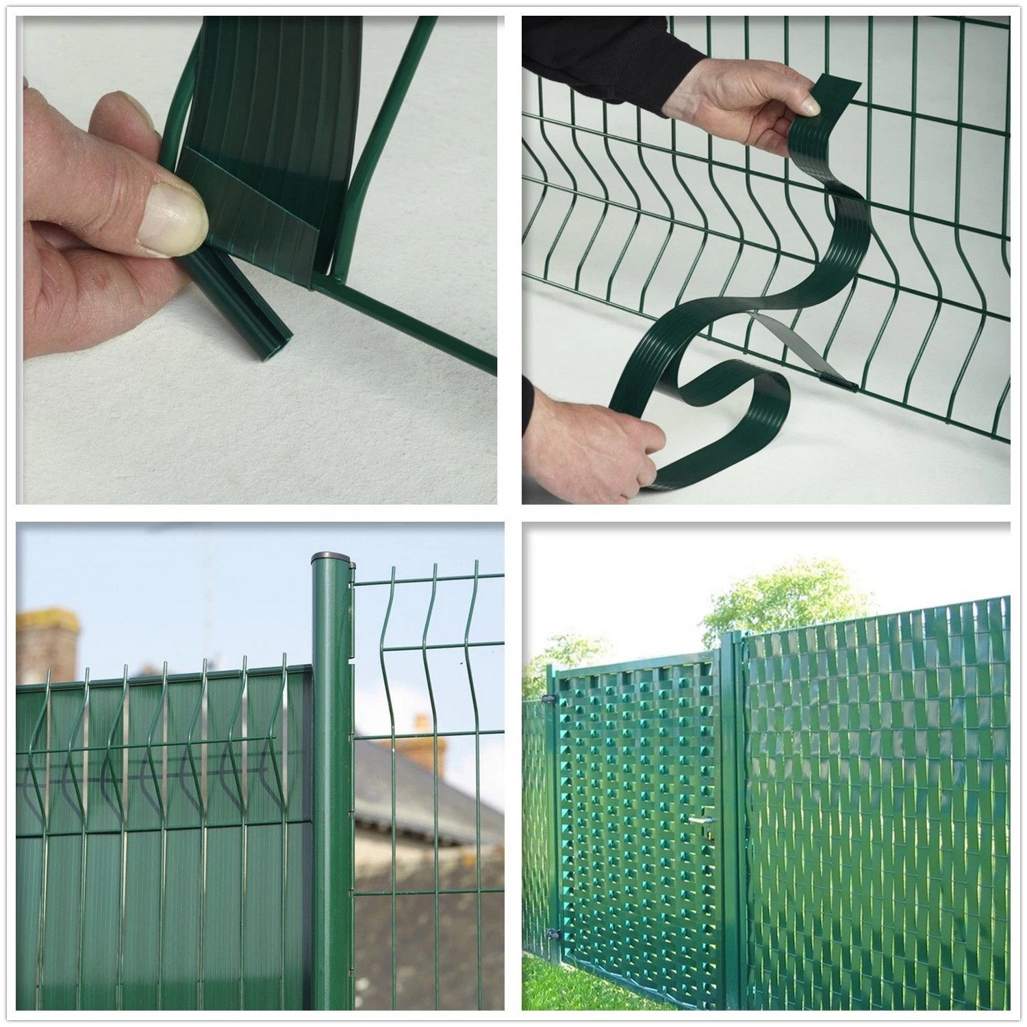 pvc fleksibilna plastična traka za zaštitu privatnosti za 3d mrežastu ogradu zelena
