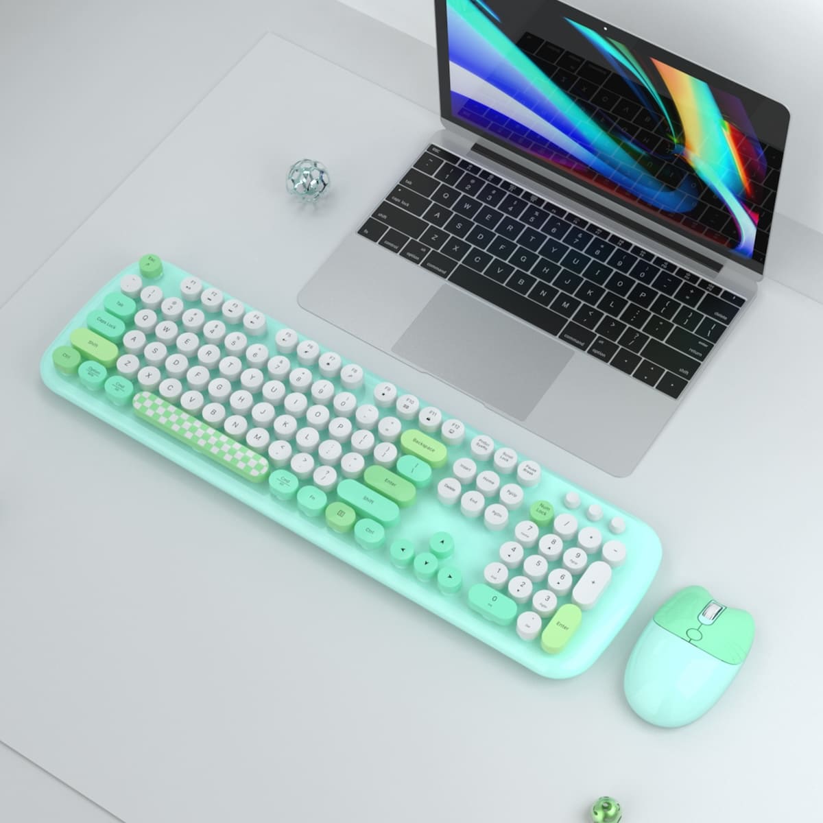 Set bežične tastature sa mišem, zelene boje