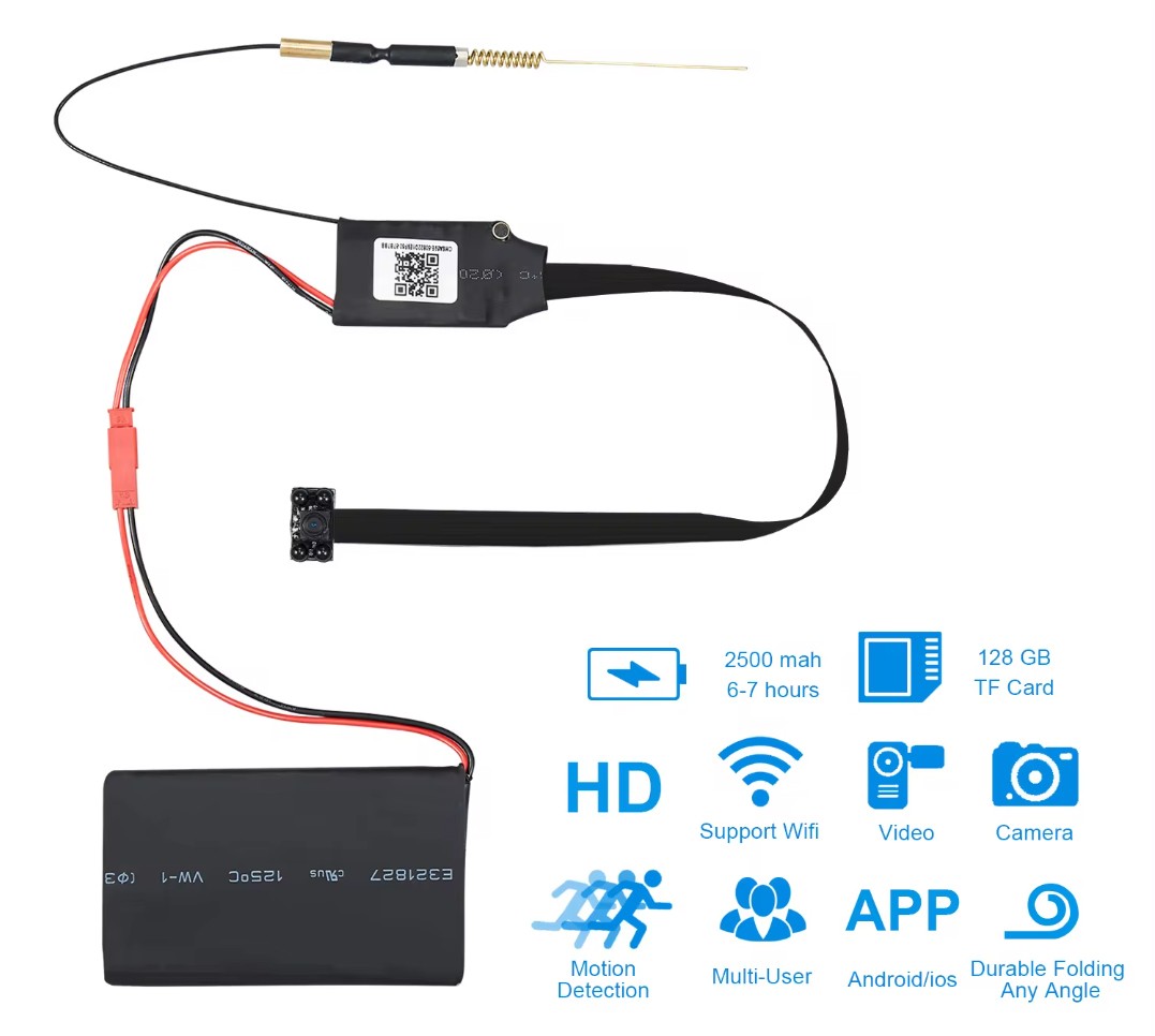 WiFi HD mini pinhole HD kamera 1080P sa IR LED noćnim svjetlima